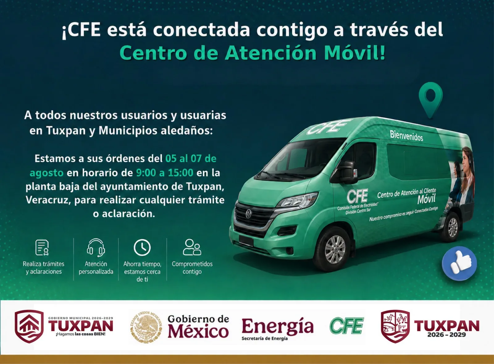 ¡Más personal de CFE atendiendo en Tuxpan! ⚡